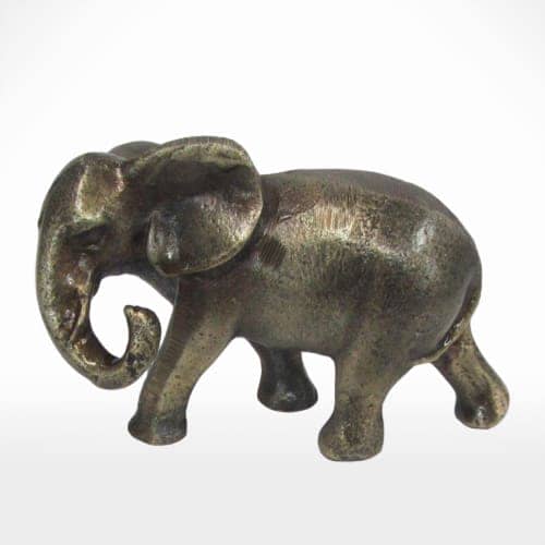 A bronze elephant figurine for sale.