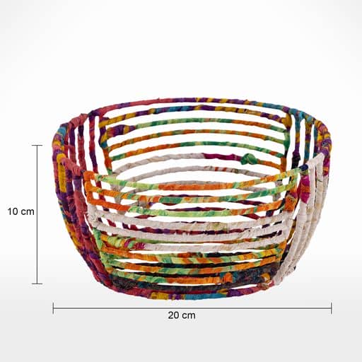 An image of a Bread/Fruit Basket with measurements.